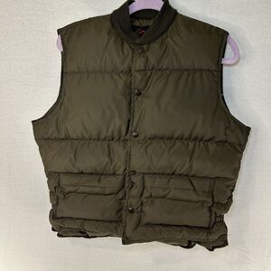 Vintage Schott Bros Down Puffer Vest Mens M Green Goose Insulated Outdoor 80s